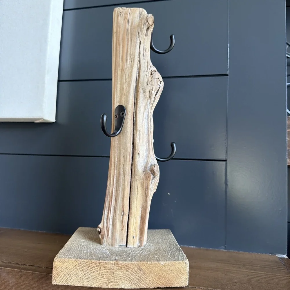 Rustic Driftwood Jewelry Holder Necklace Stand Tree Display 14